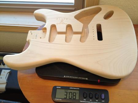 1957 3-1/2lb Cunetto 1996 Master Built Alder Fender Strat Body Un Finished