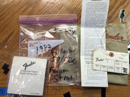 1982 Fullerton 57/62 USA RI Fender Strat 5 Way Switch and Some Hang Tags CASE CANDY!