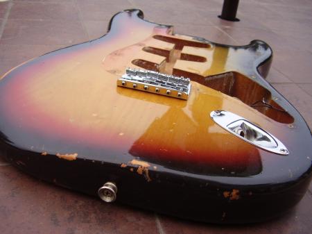 1972 ORIG MAY 72 FENDER STRAT BODY & BRIDGE & HARDWARE