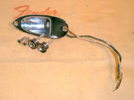 EARLY ORIG 1962 FENDER STRAT VINTAGE OUTPUT JACK, SCREWS, AND STRAP BUTTONS WITH SCREWS