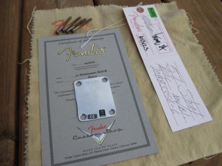 1957 Heavy Relic Fender Custom Shops Neck Plate/COA/Screws/Hang Tag