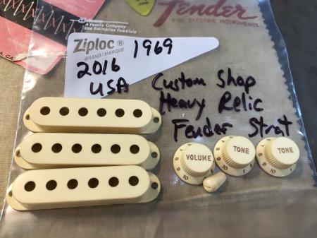 1969 2016 Fender Custom Shop Heavy Relic Pickup Covers Knobs Tip