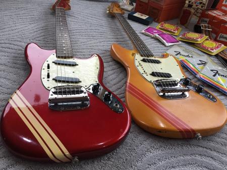 1969 and 1972 Competition Red & Orange Fender Mustang