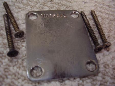 1957 RI 1997 Fender Strat Neck Plate and Screws PRO RELICED