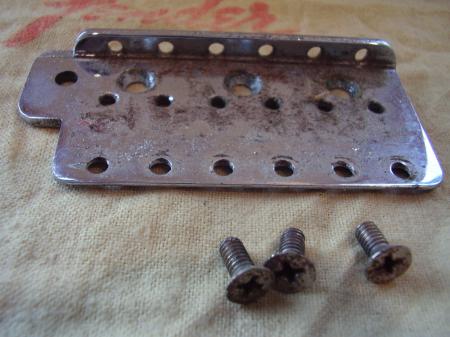 1958 ORIG FENDER STRATOCASTER TOP BRIDGE PLATE