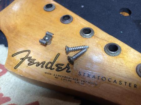 1962 Orig Fender Stratocaster Output Jack Longer Pre CBS 2 Screws</