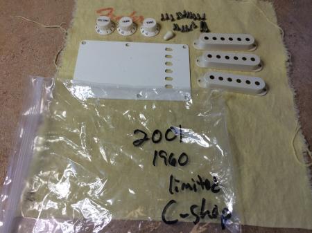 2001 1960 Limited Edition Fender Strat Knobs,Covers,Plate, Tip,Screws