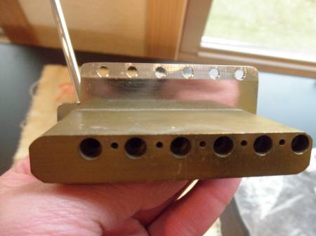 1970 Orig Schecter Brass Block 1994 Custom Shop Fender Strat Bridge