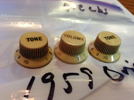 1959 ORIGINAL FENDER NICE PATINA STRAT KNOBS 