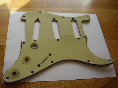 1959 ORIG DARK GREEN NITRO PICKGUARD AND SHIELD