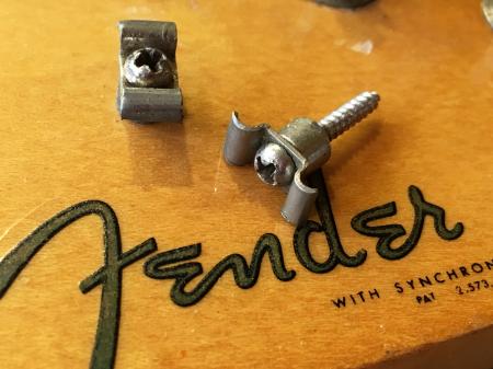 1957 Original Fender Stratocaster String Tree With Metal Spacer & Screw