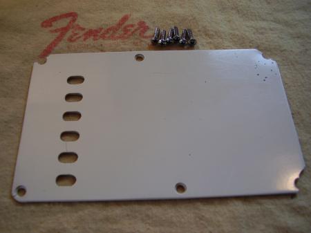 1963 ORIG BACK TREM PLATE AND SCREWS