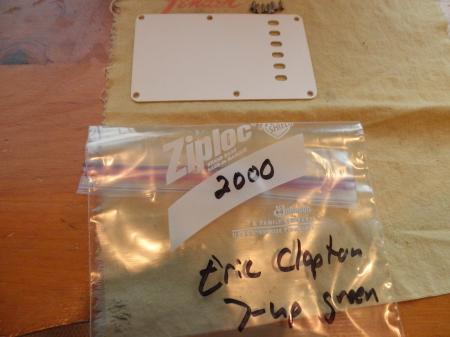 ERIC CLAPTON 2000 FENDER STRAT BACK TREM COVER & SCREWS