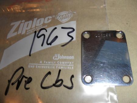 1963 Original Pre CBS Fender Stratocaster Stratocaster Neck Plate