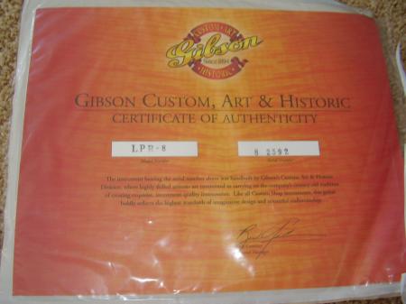R8 1958 GIBSON LES PAUL COA #2