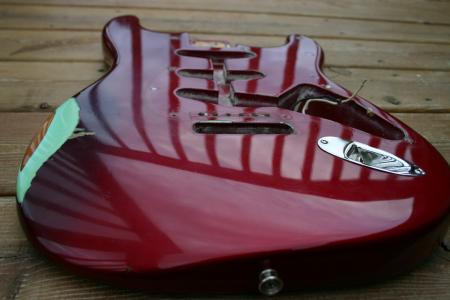 1988 57RI USA Fender Strat Body CAR over Sea Foam Green