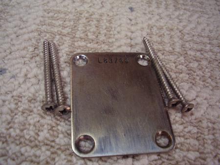 1965 L NECK PLATE AND SCREWS  small headstock Pre Cbs still
