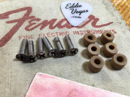1956 Fender Strat Pickup Screws With Rubber Washers 6 Each