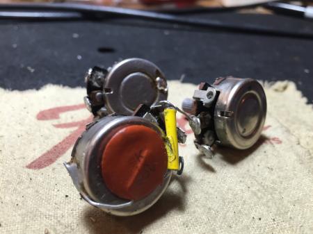 1963 ORIG FENDER STRAT POTS WITH Original CAP 
