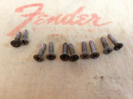 1973 Orig Fender Tele 8 Nickel  Pickguard Screws and 2 Control Plate 