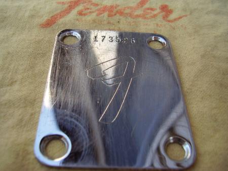 1966 Orig FENDER STRAT  NECK PLATE