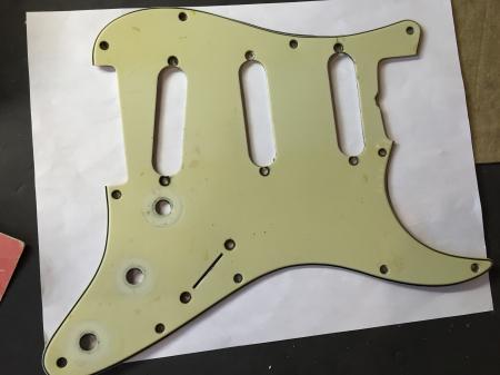 1961 Orig 5-61 Fender Strat Pickguard With Metal Shield