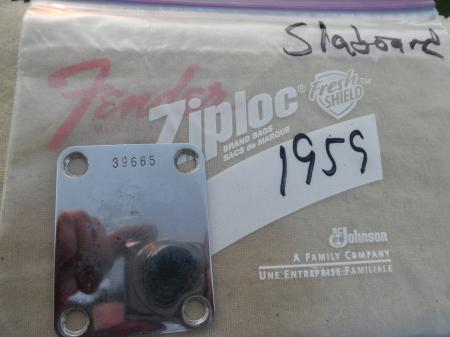 1959 ORIG SLABOARD FENDER STRATOCATER NECK PLATE