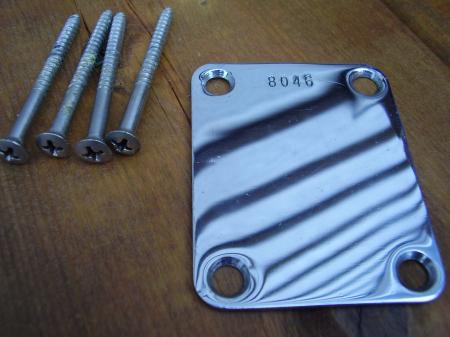 1955 8/55 ORIG FENDER STRAT NECK PLATE WITH ORIG SCREWS