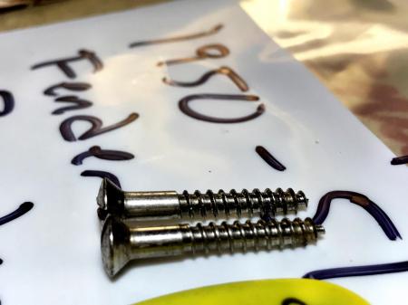 1950 51 Fender Broadcaster Tele 2 Slotted Head Control Plate Screws