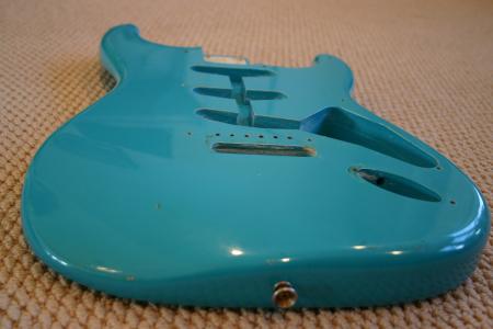 1956 3lb 6 oz Taos Turquoise Relic Fender Strat Body Limited Edition