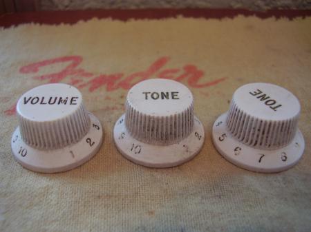 1955 8-55 Bake Lite Vol & Tone Knobs Fender Stratocaster