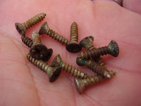 1968 FENDER STRATOCASTER 11 PICKGUARD SCREWS Nice Patina Looking!