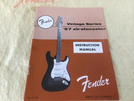 1986 Orig 1957 USA RI Fender Strat Hang Tag Owner Manual