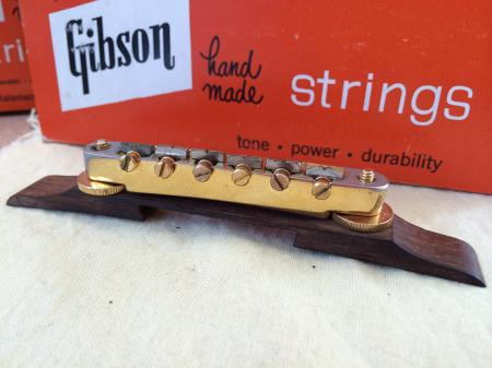 1959 Orig Gibson Tuneomatic ABR1 Non Wire Bridge And Wood Base  