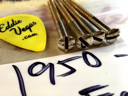 1950 to 1951 Orig Fender Broadcaster Neck Plate Screws Nickle Slotted NOS From Very Old Fender Dealer