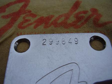 1970 LATE ORIG FENDER STRATOCASTER NECK PLATE