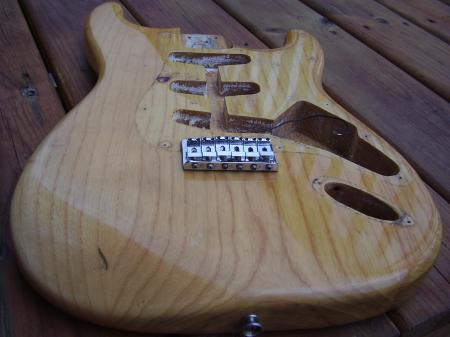1973 ORIG FENDER STRAT BODY WITH BRIDGE & MORE
