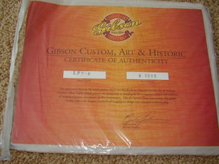 1958 R8 Gibson Les Paul COA