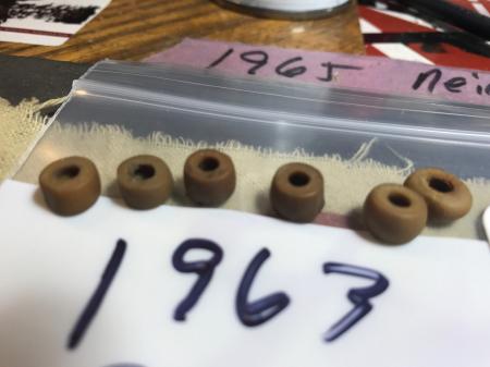 1963 Orig PRE CBS 6 Rubber Pickup Spacers For Fender Strat