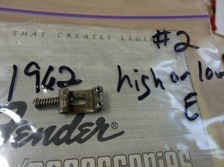 1962 Orig Pat Pend Fender Strat Saddle High E String #2