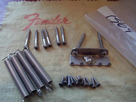 1969 ORIG HAPPY PACK FENDER STRAT BRIDGE HARDWARE PARTS