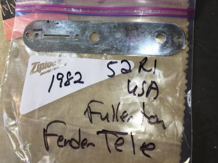1982 Orig 1952 USA Fullerton RI Fender Tele Pots & 3-Way Switch Control Plate
