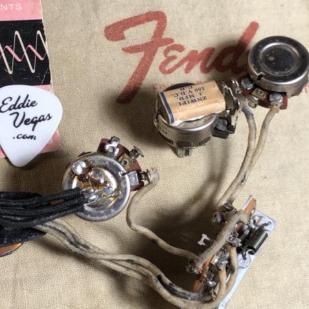 1959 Orig Fender Stratocaster Pots 3 Way Switch Cloth Wire Cap
