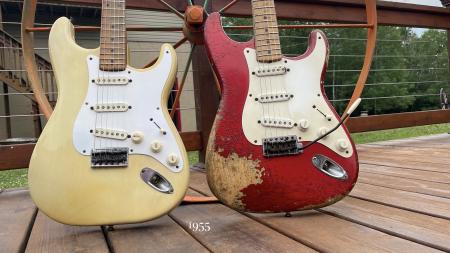 1955 Fender Factory Refinish Candy Applle Red Stratocaster 