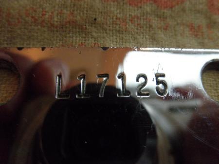 1963 ORIG FENDER STRATOCASTER L NECK PLATE