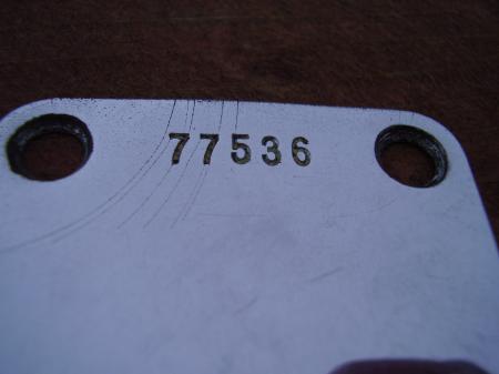 1961 ORIG FENDER STRATOCASTER NECK PLATE