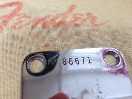1962 Original Fender Strat Neck Plate
