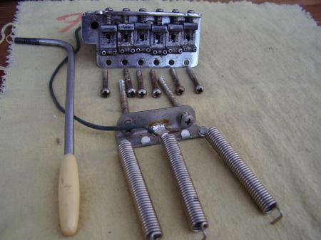 1968 ORIG FENDER STRATOCASTER BRIDGE WITH TREMOLO ARM