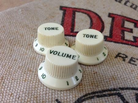 1964 Orig Vol and Tone Knobs Fender Strat CLEANEST MINT Ever Set