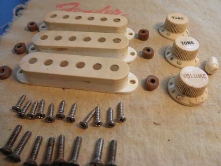 1963 Orig Pickup Covers Knobs Screws Tip Rubber Spacers RARE FIND!
